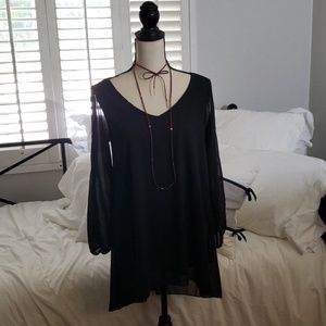 Black chiffon dress